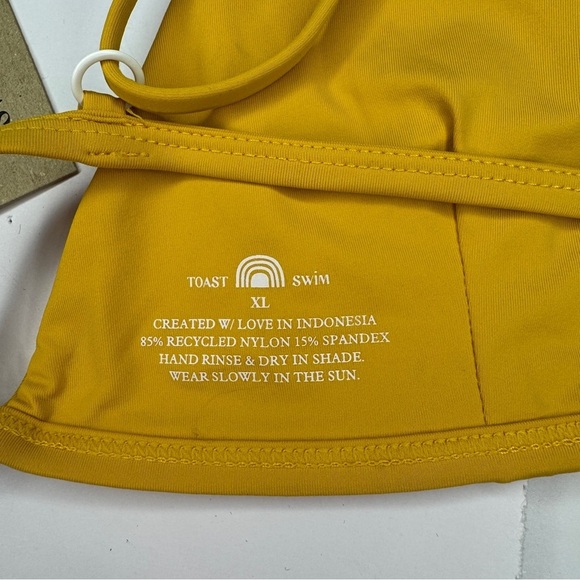 Toast Swim Triangle Bikini Top XL Yellow | Sustainable Swimwear NWT - Picture 4 of 5